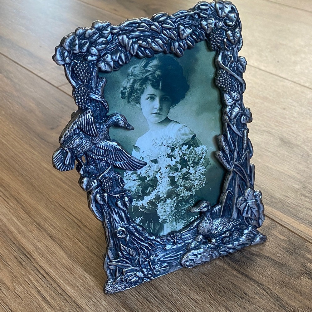Pewter ducks  Ornate Photo Frame